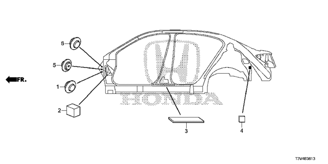 INTERIOR / BUMPER/GROMMET (SIDE) for 2014 Honda ACCORD PLUG-IN #1