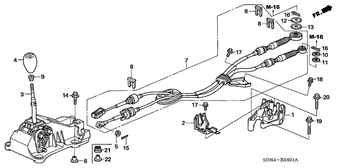 CHASSIS/SHIFT LEVER (V6) for 2004 Honda ACCORD COUPE #1