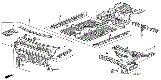 BODY / AIR CONDITIONING/DASHBOARD - FLOOR for 1987 Honda ACCORD SEDAN #1