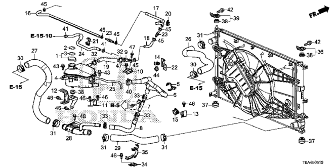 CIVIC SEDAN RADIATOR HOSE - RESERVE TANK (1.5L)