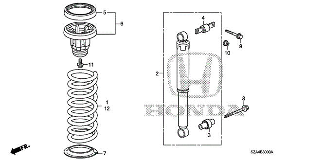 CHASSIS/REAR SHOCK ABSORBER for 2013 Honda PILOT #1