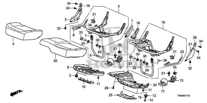 INTERIOR / BUMPER/REAR SEAT CUSHION for 2009 Honda FIT #1