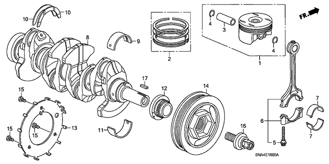 CIVIC SEDAN CRANKSHAFT - PISTON (1.8L)