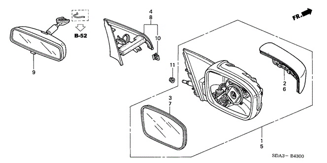 INTERIOR / BUMPER/MIRROR (MANUAL TYPE) for 2003 Honda ACCORD SEDAN #1