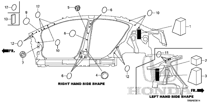 CIVIC SEDAN GROMMET (SIDE) (2)