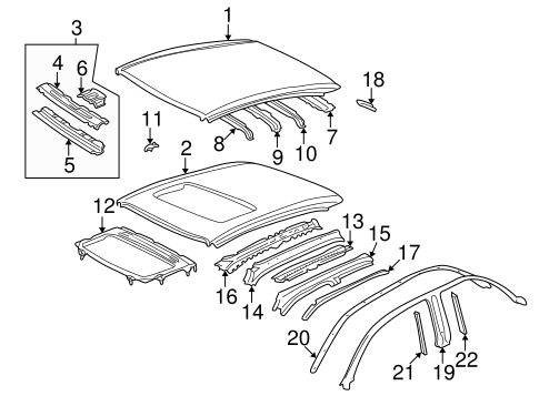 ES300 ROOF & COMPONENTS