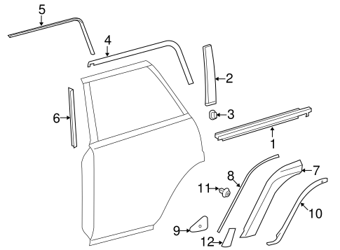 4Runner EXTERIOR TRIM - REAR DOOR