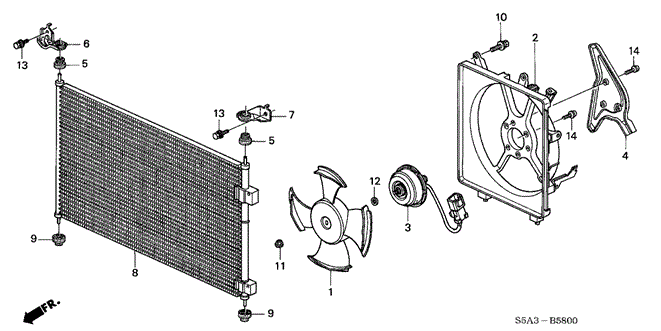 BODY / AIR CONDITIONING/A/C CONDENSER (1) for 2001 Honda CIVIC SEDAN #1