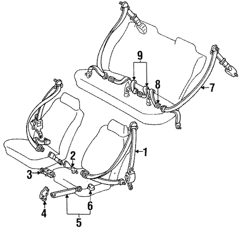 ES250 FRONT SEAT BELTS