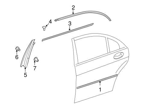 S400 EXTERIOR TRIM - REAR DOOR