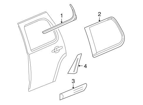 Escalade EXTERIOR TRIM - REAR DOOR