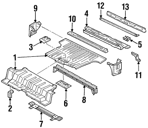 Trooper REAR FLOOR & RAILS