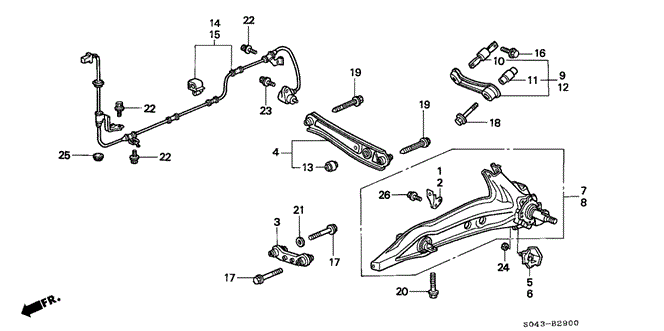CHASSIS/REAR LOWER ARM for 1996 Honda CIVIC SEDAN #1