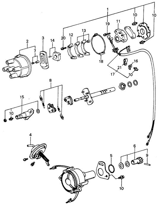 ENGINE/DISTRIBUTOR COMPONENTS (1) for 1980 Honda CIVIC HATCHBACK #1