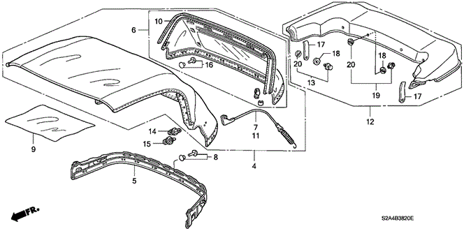 2001 Honda S2000 RUBBER, RR. PATCH - (86322S2A003) 2001 Honda S2000 RUBBER, RR. PATCH - (86322S2A003)