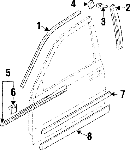 Q45 EXTERIOR TRIM - FRONT DOOR