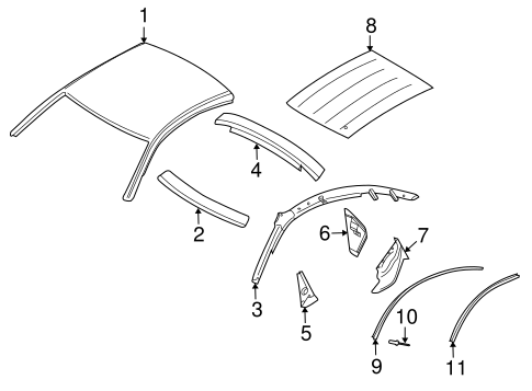 R8 EXTERIOR TRIM - ROOF
