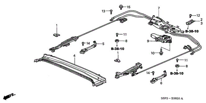 CIVIC COUPE ROOF SLIDE COMPONENTS