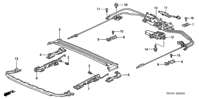 TSX SEDAN SUNROOF COMPONENTS