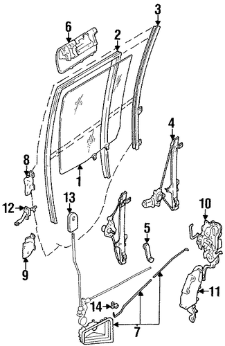 Tracker GLASS - REAR DOOR