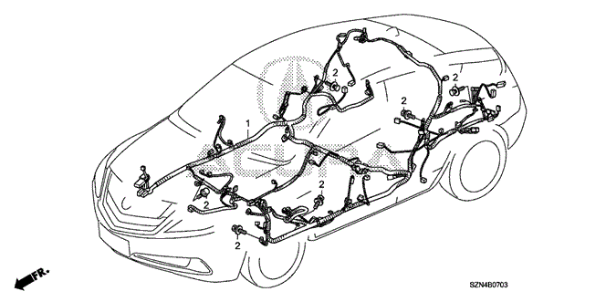 ELECTRICAL / EXHAUST / HEATER / FUEL/WIRE HARNESS (4) for 2013 Acura ZDX #1