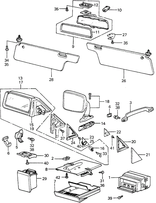 INTERIOR / BUMPER/MIRROR for 1983 Honda CIVIC 5-DOOR #1