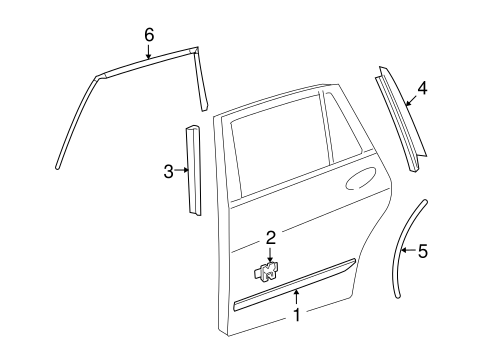 R320 EXTERIOR TRIM - REAR DOOR