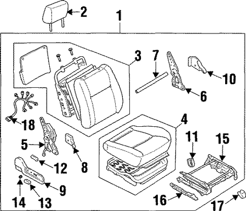 Q45 FRONT SEAT COMPONENTS 3