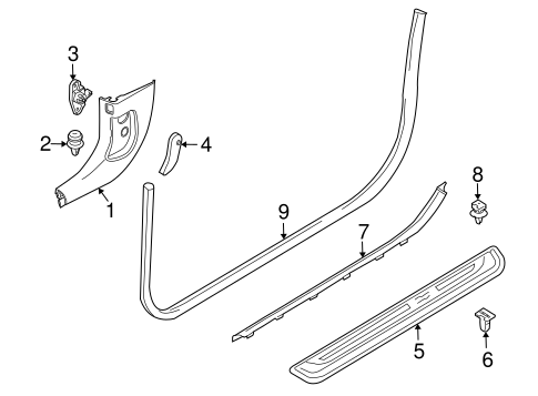 650i INTERIOR TRIM - PILLARS 2