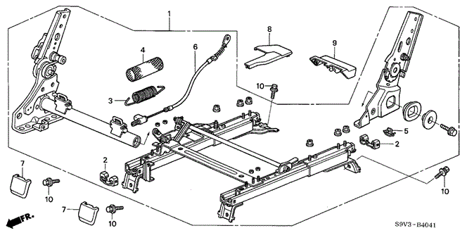 INTERIOR / BUMPER/MIDDLE SEAT COMPONENTS (R.) ('03) for 2003 Honda PILOT #1
