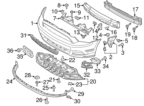 BUMPER & COMPONENTS - FRONT for 2014 Ford Mustang