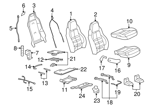 Corvette PASSENGER SEAT COMPONENTS 2