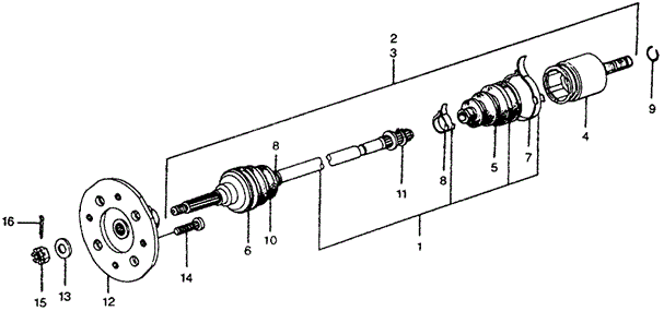 CHASSIS/DRIVESHAFT for 1976 Honda CIVIC COUPE #1