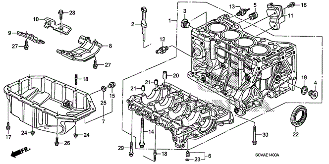 ENGINE/CYLINDER BLOCK - OIL PAN for 2010 Honda ELEMENT #1