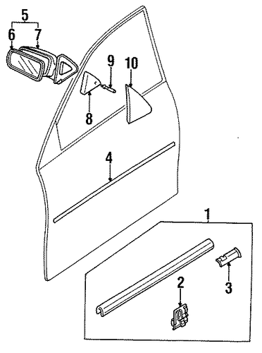 Protege EXTERIOR TRIM - FRONT DOOR