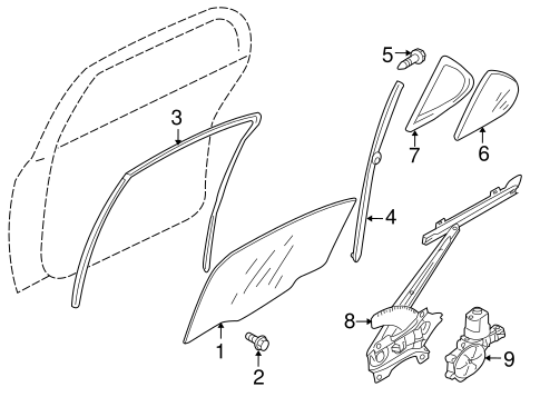 Lancer GLASS - REAR DOOR