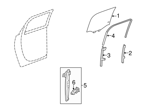 Traverse GLASS - REAR DOOR