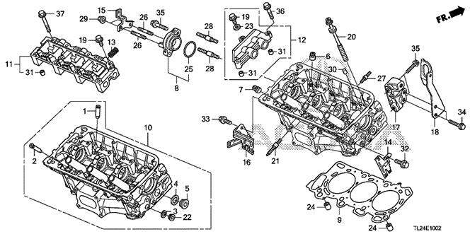 TSX SEDAN REAR CYLINDER HEAD (V6)