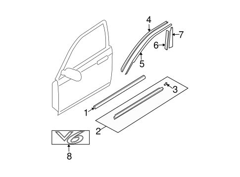6 EXTERIOR TRIM - FRONT DOOR