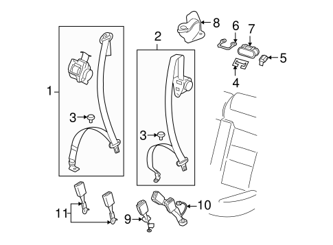 Phaeton REAR SEAT BELTS