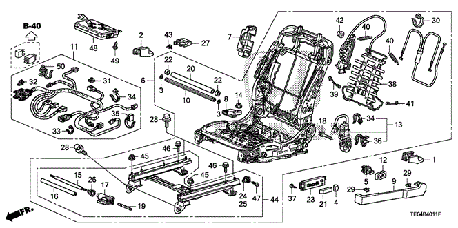 INTERIOR / BUMPER/FRONT SEAT COMPONENTS (L.) (POWER HEIGHT) for 2010 Honda ACCORD COUPE #1