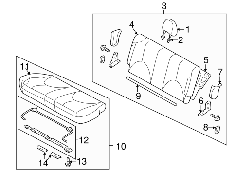 Tribute REAR SEAT COMPONENTS