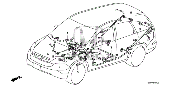 ELECTRICAL / EXHAUST / HEATER / FUEL/WIRE HARNESS (4) for 2009 Honda CR-V #1
