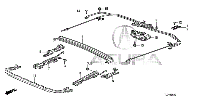 TSX SEDAN ROOF SLIDE COMPONENTS