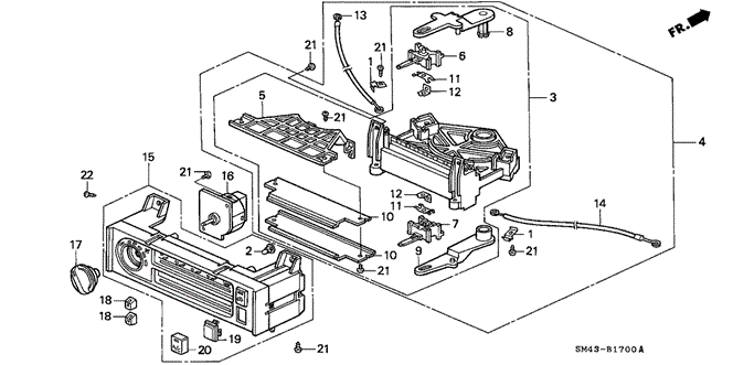 ELECTRICAL / EXHAUST / HEATER / FUEL/HEATER CONTROL (LEVER) for 1992 Honda ACCORD SEDAN #1