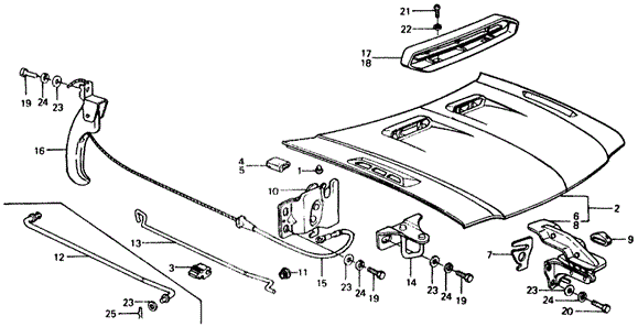 BODY / AIR CONDITIONING/HOOD for 1976 Honda CIVIC COUPE #1