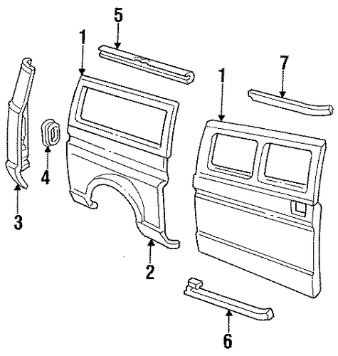 E-250 Econoline Club Wagon SIDE PANEL 2