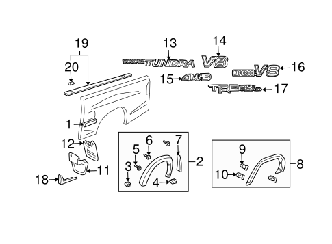 Tundra EXTERIOR TRIM - PICK UP BOX 3