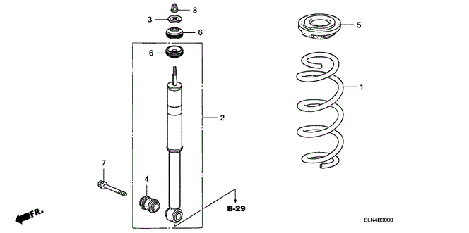 CHASSIS/REAR SHOCK ABSORBER for 2008 Honda FIT #1