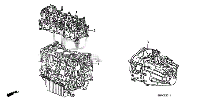 CIVIC SEDAN ENGINE ASSY. - TRANSMISSION ASSY. (2.0L)